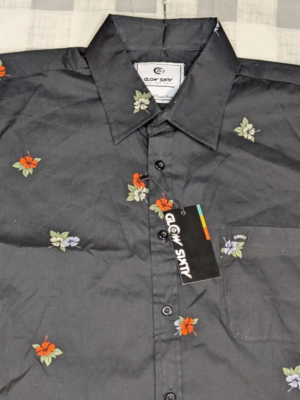 Black Floral Casual Button-Down Shirt